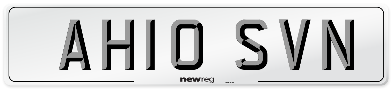 AH10 SVN Number Plate from New Reg